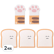 론더블린 셀룰로스 수세미 식빵 3p + 냥이손 2p 세트 11845, 2세트