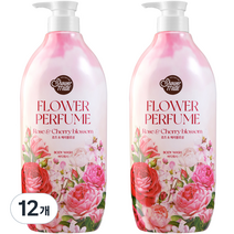 샤워메이트 내추럴 퍼퓸 바디워시 체리블라섬, 900ml, 12개
