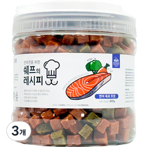 펫슐랭 강아지 쉐프의 레시피 트릿 800g, 연어육포, 3개