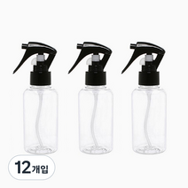 병도매닷컴 DT120 투명 건스프레이 용기, 검정캡, 12개입