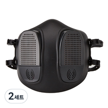 쓰리스타 방진마스크 블랙 + 기본필터 2p, 2세트