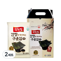 광천김 간장에 찍어먹는 구운 파래김, 100g, 2세트