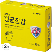 코멕스 항균 비닐 위생 장갑 200매, 2개, 200개입