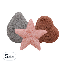 마더케이 유아용 퓨코코 목욕 곤약스펀지 3종 세트, 코랄핑크, 5세트