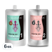 갈라토닉 새치용 오징어먹물 1제 500ml + 2제 500ml, 4N 자연갈색, 6세트