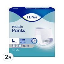 테나 남녀공용 언더웨어 플러스 성인기저귀, 대형, 14개입, 2개
