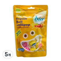 바이오모멘트 유기농 볼 롤리팝 믹스, 100g, 5개