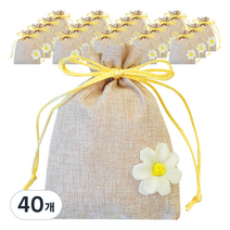 플라워 장식 포장용 컬러 마주머니 10 x 14 cm, 연노랑, 40개