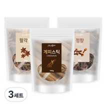 그린약초 뱅쇼 만들기 계피스틱 100g + 정향 80g + 팔각회향 100g, 3세트