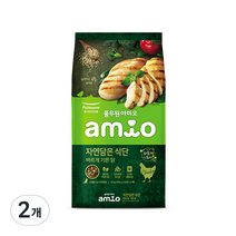 아미오 전연령 자연담은 식단 강아지 건식사료, 닭, 1.8kg, 2개