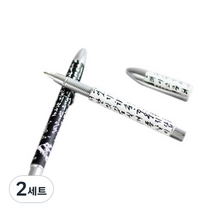 팔복상회 훈민정음 전통 기념품 볼펜 2p 세트, 블랙, 화이트, 2세트