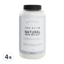 바스참 사해소금 내추럴 용기형, 1kg, 4개