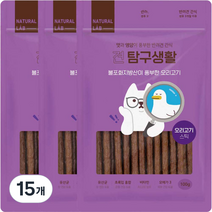 네츄럴랩 강아지 견탐구생활 스틱 간식 100g, 오리고기, 15개