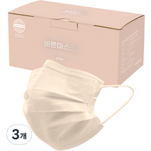 고르고 바른 일회용 덴탈 마스크 성인용 L, 50개입, 3개, 뉴트럴베이지