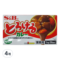 에스비 토로케루 카레 소스믹스 순한맛, 1kg, 4개