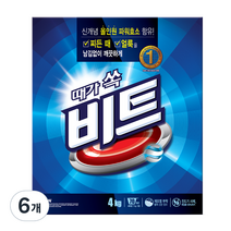 비트 분말 세탁세제 일반용, 4kg, 6개
