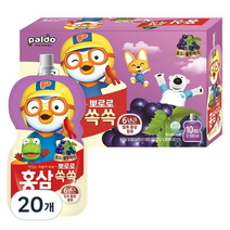 팔도 뽀로로 홍삼쏙쏙 어린이음료 100ml, 20개, 포도블루베리