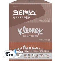 크리넥스 실크소프트 갑티슈 2겹 코튼향, 15팩, 200매