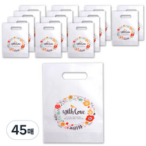 비닐쇼핑백, 플라워 투명, 45매