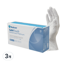 메디컴 플래티넘 니트릴 글러브 흰색 XS, 미니(XS), 3개