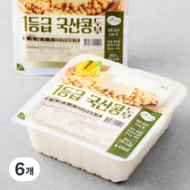 맑은물에 1등급 국산콩 두부, 380g, 6개