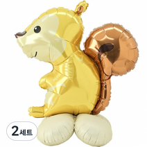 그라보벌룬 아기다람쥐 스탠딩 은박풍선 세트, 혼합색상, 2세트