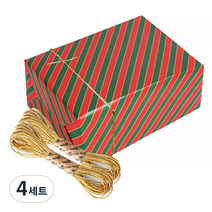 인디케이 스트라이프 크리스마스 포장지 10p + 샌드 골드 금사 2p, 스트라이프 크리스마스(포장지), 샌드 골드(금사), 4세트