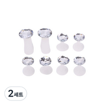 고급 실리콘 토우 세퍼레이터 3 x 2 cm 2p + 2.2 x 2 cm 6p 세트, 크리스탈, 2세트