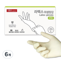 생활을그리다 라텍스 위생장갑, 대(L), 6개
