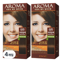 에네스티 아로마 염모제 새치머리용, 5/0 자연갈색, 4개