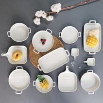 리빙채널앤 멀티플레이트 접시 2인 디너 홈파티 식기세트 베이지 12p, 1세트, 사각2p + 원형소2p + 원형대2p + 와이드(직사각)2p + 원형볼2p + 종지2p