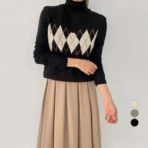 바블링브룩 여성용 베이직 아가일 니트 조끼