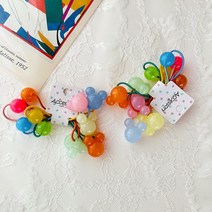 비솔 여아용 곰돌이 머리방울 끈 5종 x 2p 세트