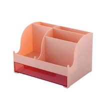 레인보우 다용도 책상 연필꽃이 정리함, 핑크, 1개