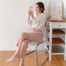 로미스토리 일자핏 베이직 미니기장 슬랙스