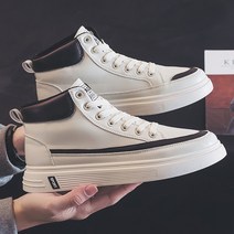 어클락 남성용 스팟 깔끔 하이탑 스니커즈 JNH256