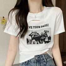 선빛정보통신 여성용 제리 힙한 언발 베이직 기본 크롭 반팔 티셔츠