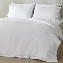 리쏘이 린넨 블랑코 이불 커버, 화이트
