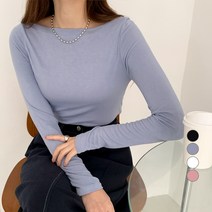 무드인더 여성용 보트넥 긴팔티