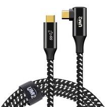 유엠투 CtoC PD 100W L자형 고속 충전 케이블, 블랙, 2m