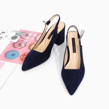 여성용 렐로이 스웨이드 슬링백힐 8cm