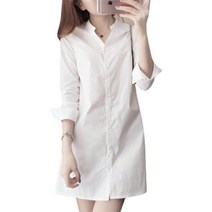 두봄 여성용 어썸 브이넥 롱 셔츠