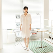엘쏘 여성용 캐주얼 롱 셔츠 원피스