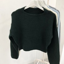 체리체리 여성용 입술넥 크롭 니트
