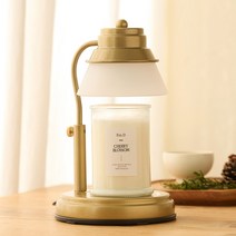 에인디 국내산 타이머 캔들워머 + 소이캔들 370g 세트, 골드(캔들워머), 체리블러썸(소이캔들)