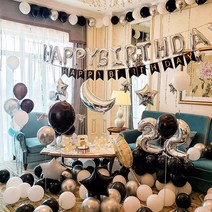 마켓플랜 생일파티 패키지 세트, 별님 달님 블랙 6002, 1세트