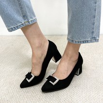 아리앤 오브 큐빅장식 스웨이드 통굽 펌프스