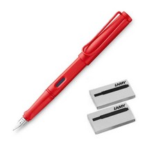 LAMY 사파리 만년필 + 잉크카트리지 2p 실속세트, F, 스트로베리