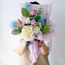 모리앤 카사블랑카 비누꽃 꽃다발 대, 퍼플