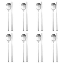 윌리브 304스텐 드고아 수저세트, 실버, 숟가락 8p + 젓가락 8p